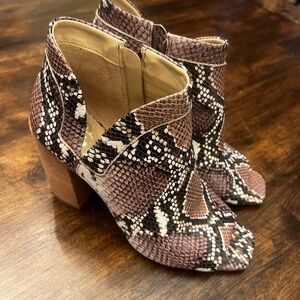 Vince Camuto Multicolor Snakeskin Ankle Booties